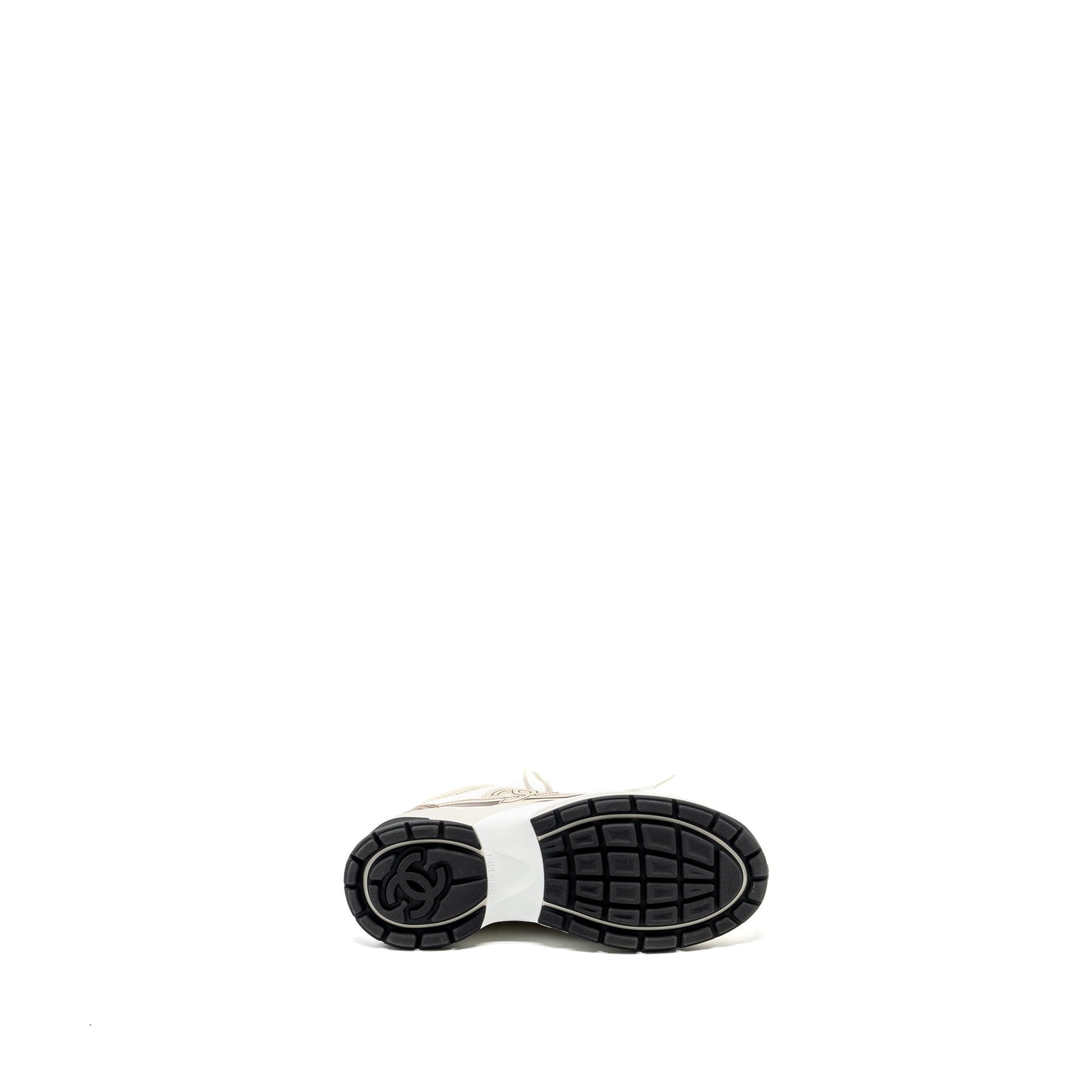 Chanel Size 37.5 Metallic Trainer/Sneaker Gold/Silver
