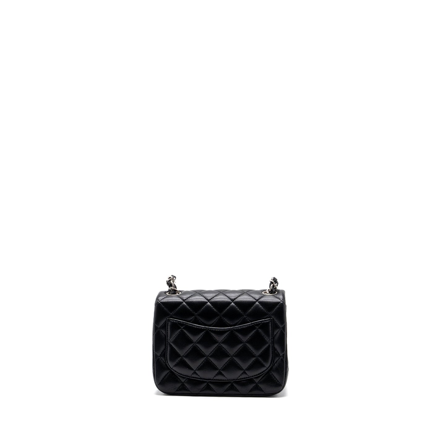 Chanel mini square flap bag lambskin black