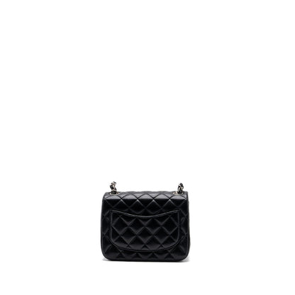 Chanel mini square flap bag lambskin black