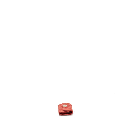 CHANEL Boy Flap Card Holder Caviar Red