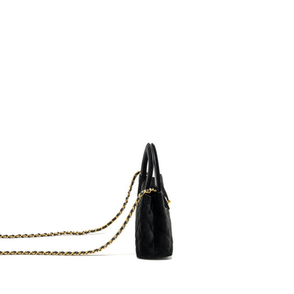 Chanel 24a Mini Shopping Tote/Mini Kelly Velvet Black  (microchip)