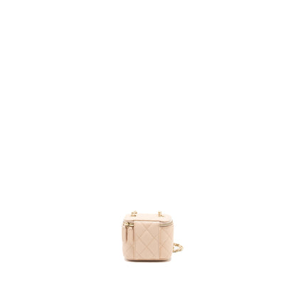 Chanel Mini Vanity Case Caviar Light Beige L