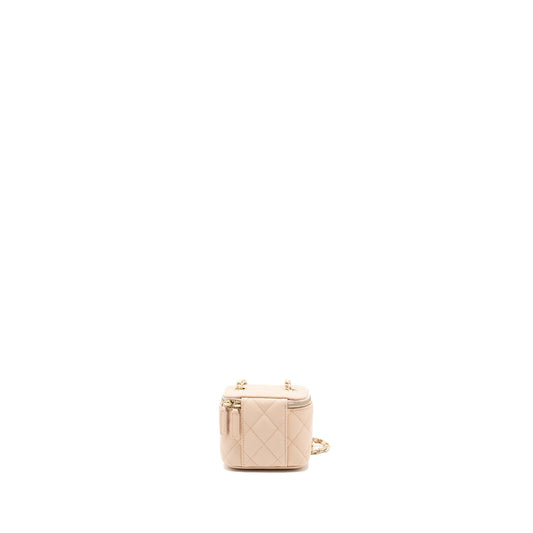 Chanel Mini Vanity Case Caviar Light Beige L