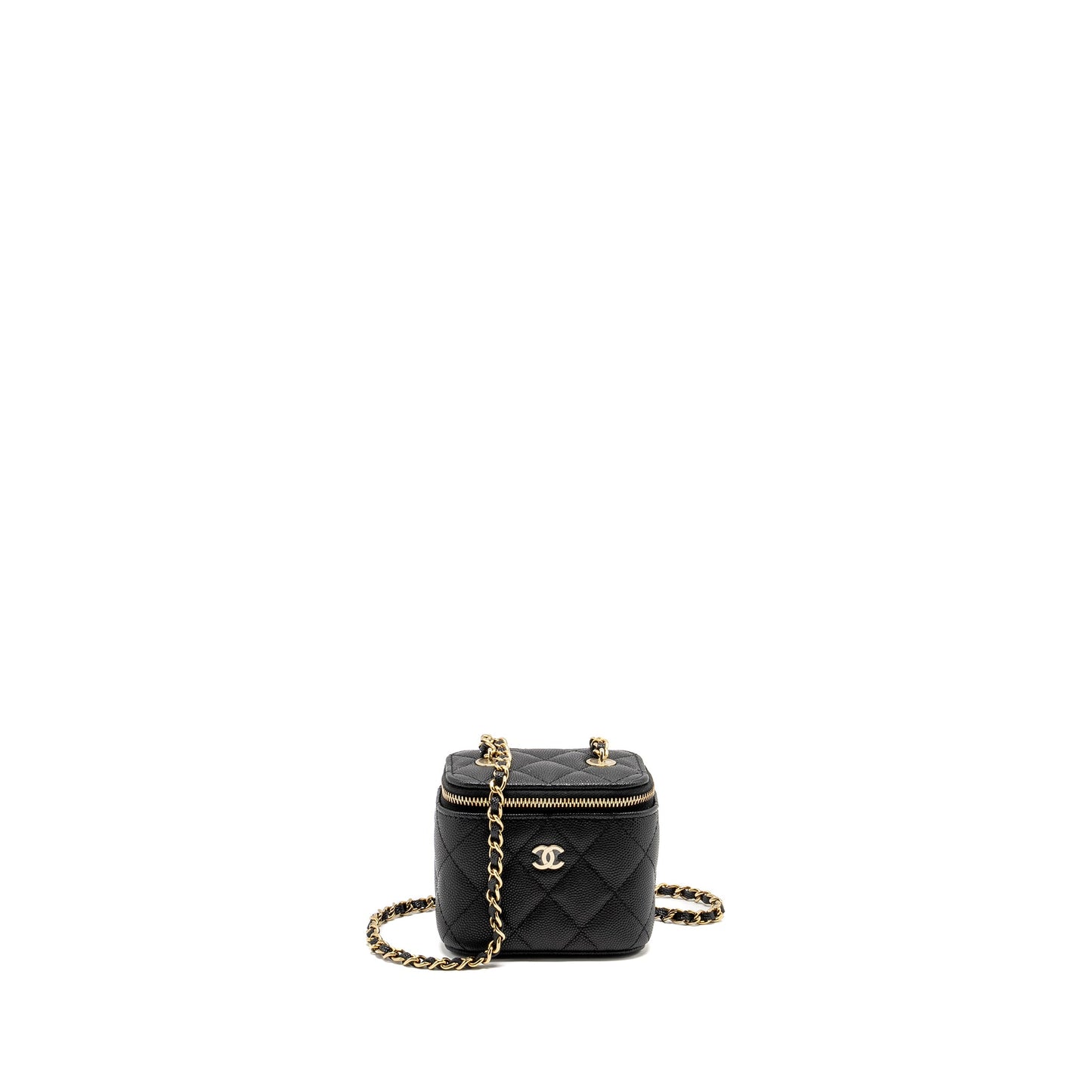 Chanel Mini Vanity with Chain Caviar Black L (Microchip)
