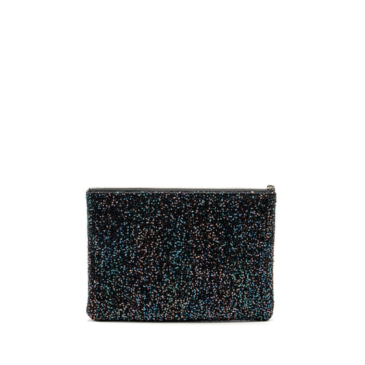 Chanel 20A Deauville Pouch Sequins/Calfskin Black/Multicolour