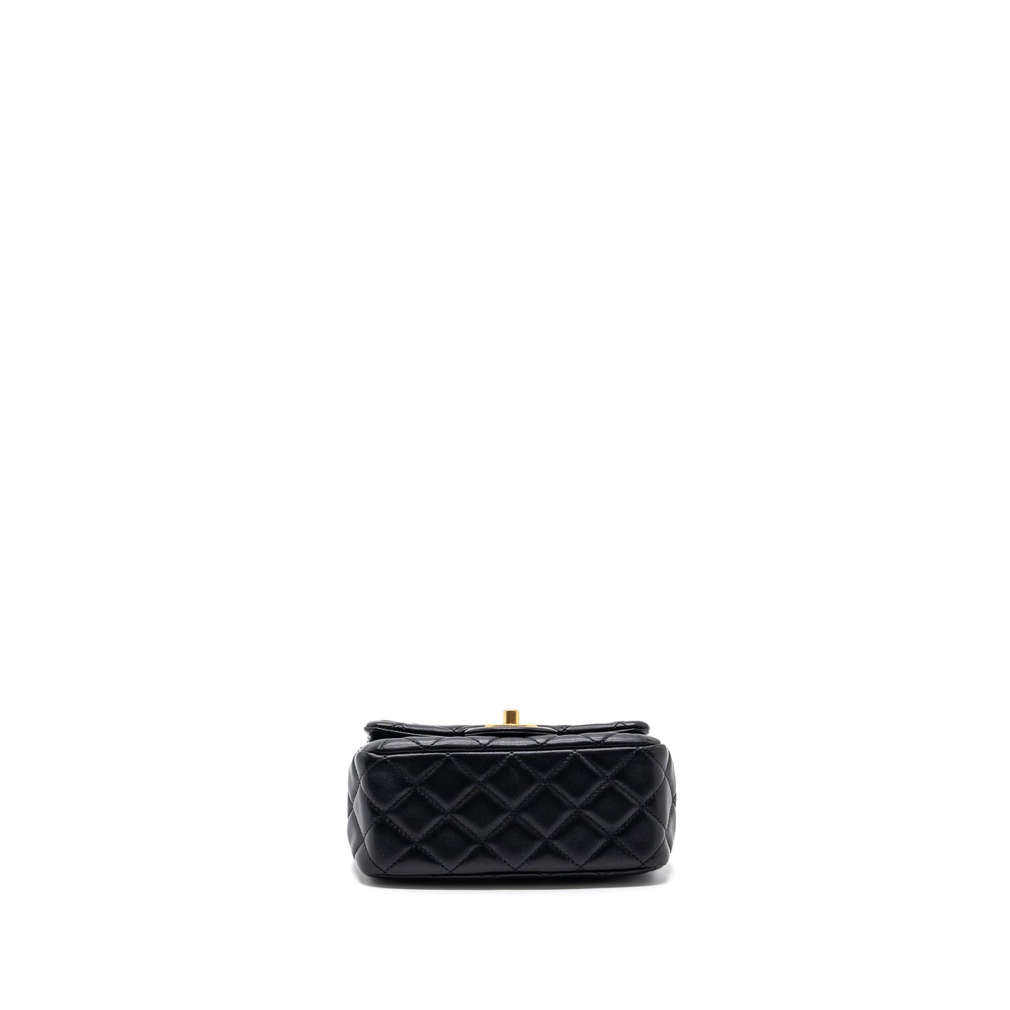 Chanel Pearl Crush Mini Square Flap Bag Lambskin Black (Microchip)