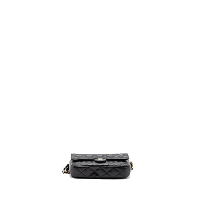 Chanel Double Pocket Wallet On Chain Caviar Black L(Microchip)