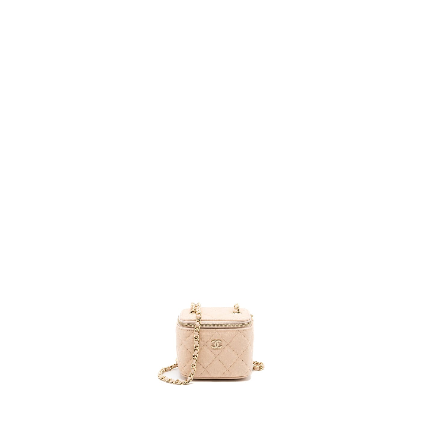 Chanel Mini Vanity Case Caviar Light Beige L