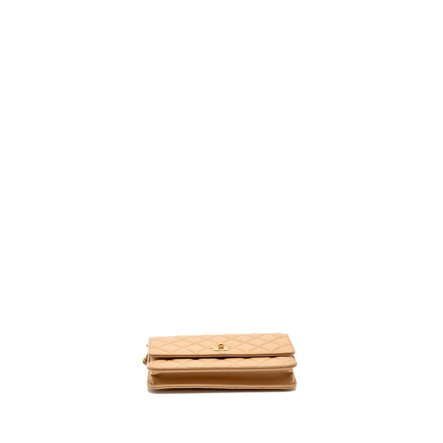 Chanel Pearl Crush Wallet On Chain Lambskin Beige  (microchip)