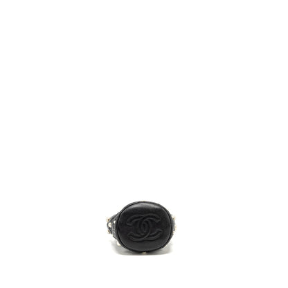 CHANEL 21S Quilted Mini About Pearls Bucket Bag Lambskin Black L