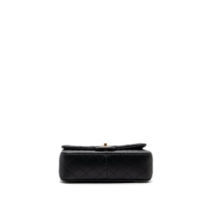 Chanel 23s camellia chain flap bag lambskin black  (Mircochip)