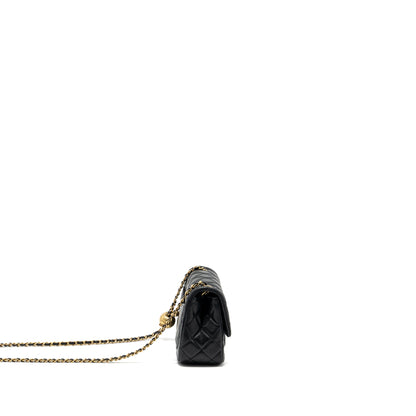 Chanel Pearl Crush Mini Square Lambskin Black  (Microchip)
