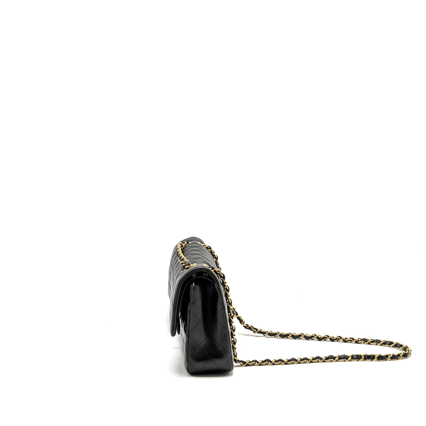 Chanel Medium Classic Double Flap Bag Lambskin Black  (microchip)