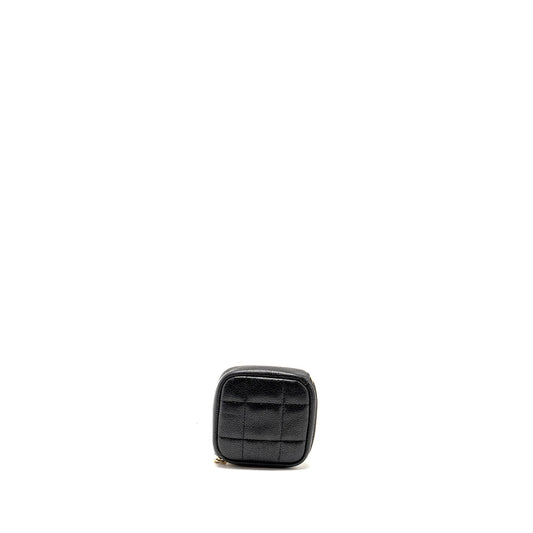 Chanel Quilted Diamond Zipper Coin Purse Caviar Black