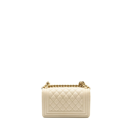Chanel Small Boy Bag Caviar White L