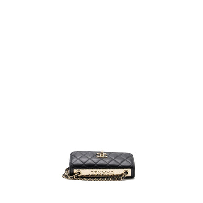 Chanel Mini Trendy CC Wallet On Chain Lambskin Black L (microchip)