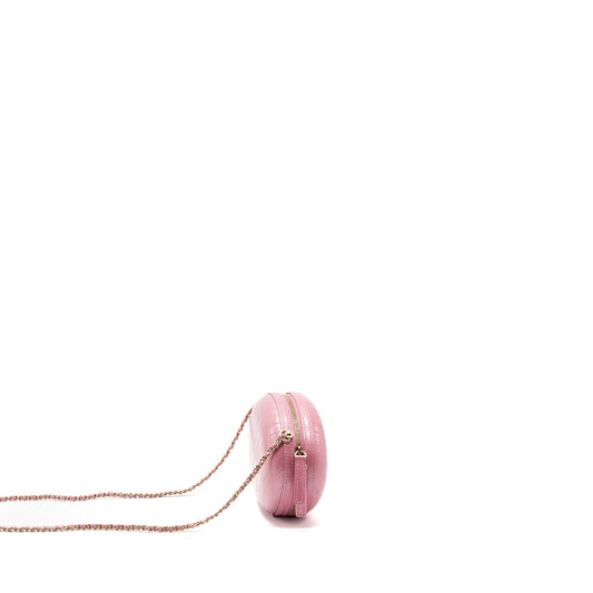 Chanel Oval Chevron Bag Lambskin Pink L