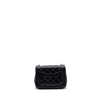 Chanel Pearl Crush Mini Square Flap Bag Lambskin Black (Microchip)