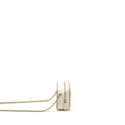 Chanel Mini Vanity Clutch with Chain Lambskin White