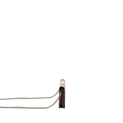Gucci mini Clutch with chain flower printed GG supreme canvas SHW