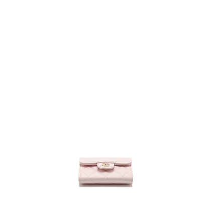 Chanel Mini Card Holder with Chain Caviar Pink