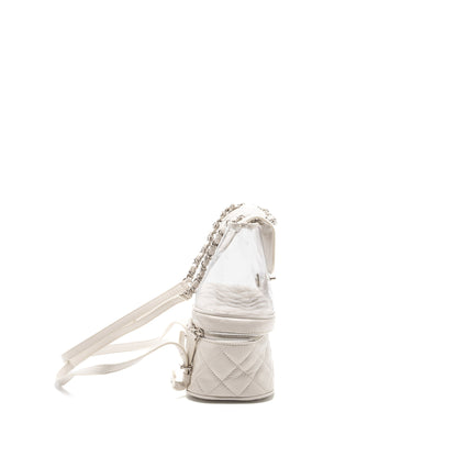 CHANEL TRANSPARENT BACKPACK PVC/SHINY CALFSKIN WHITE