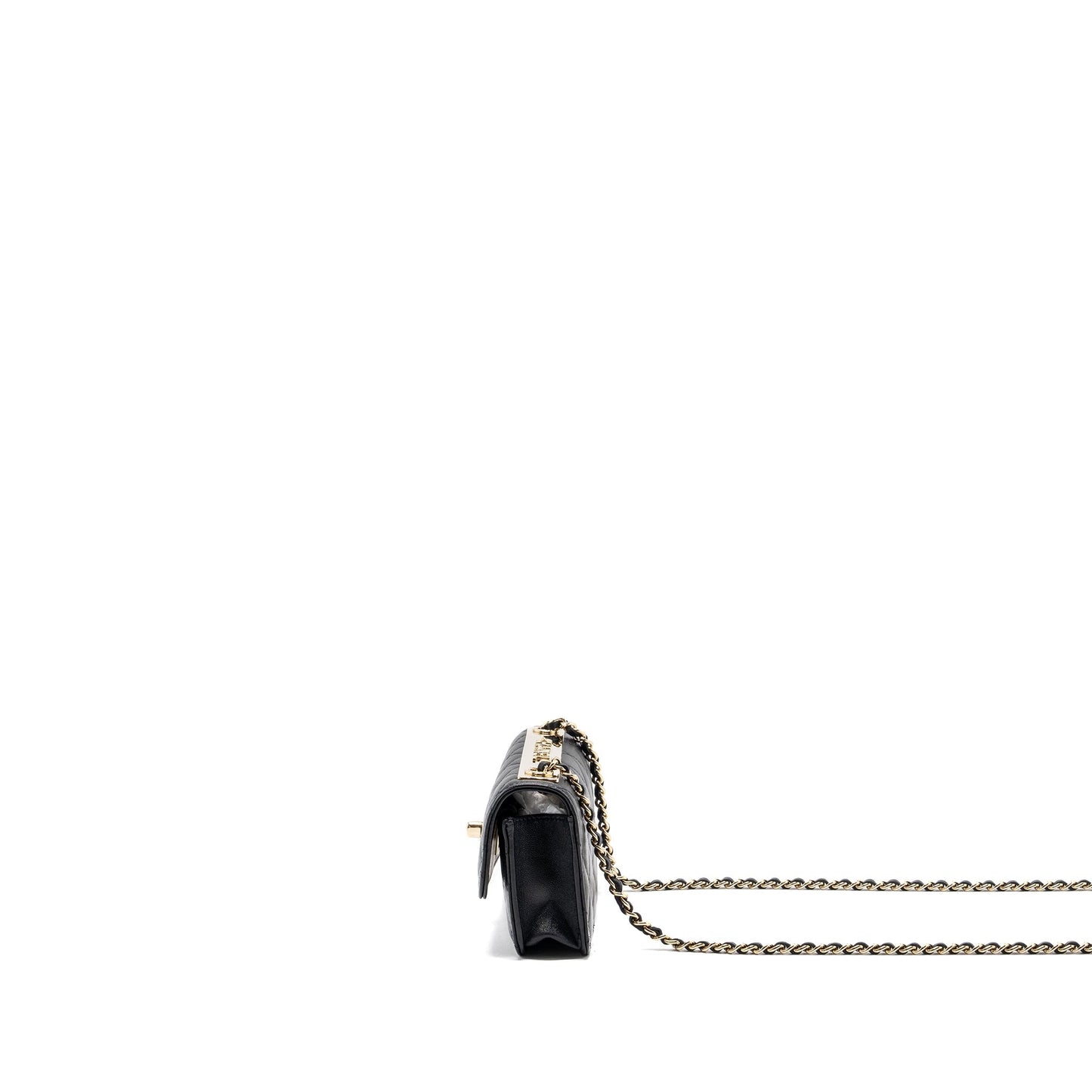 Chanel Mini Trendy CC Wallet On Chain Lambskin Black L (microchip)
