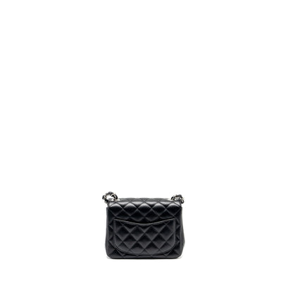 Chanel Mini Square Flap Bag Lambskin Black  (Microchip)