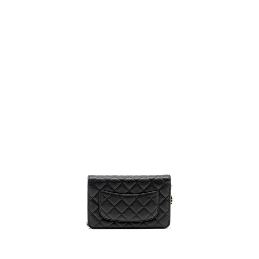 Chanel Detailed CC Logo Wallet on Chain Caviar Black L (Microchip)