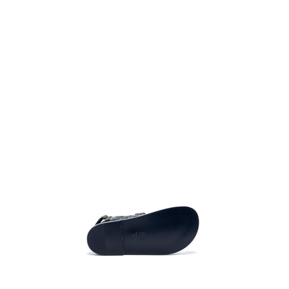 Chanel Size 36.5 Dad Sandals Denim Grey Multicolour Hardware