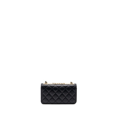 Chanel Mini Trendy CC Wallet On Chain Lambskin Black L (microchip)
