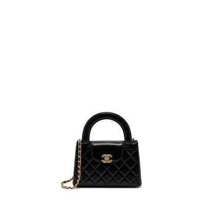 Chanel 23k Mini Shopping Bag Calfskin Black  (microchip)