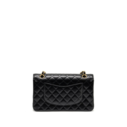 CHANEL Medium Classic Double Flap Bag Caviar Black  (Microchip)