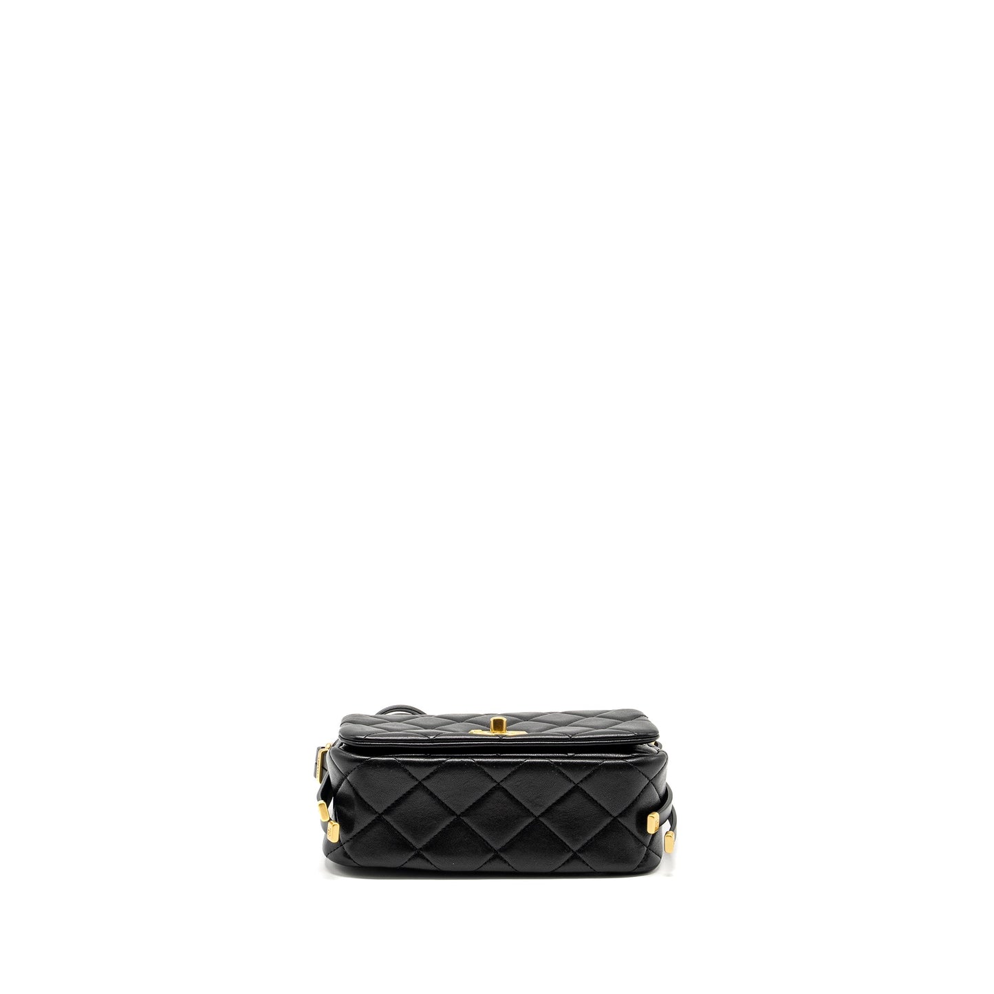 Chanel 23B Detail Chains Quilted Flap Bag Lambskin Black (Microchip)