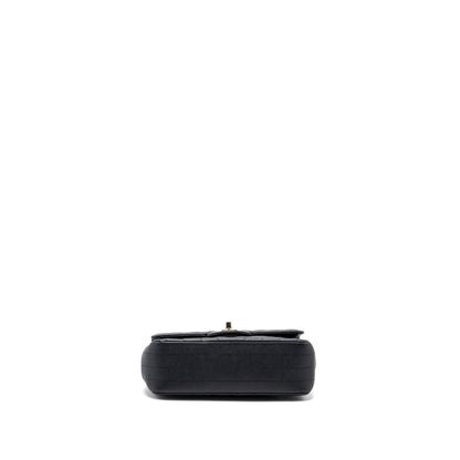 Chanel Mini Rectangular Flap Bag Chevron Caviar Black