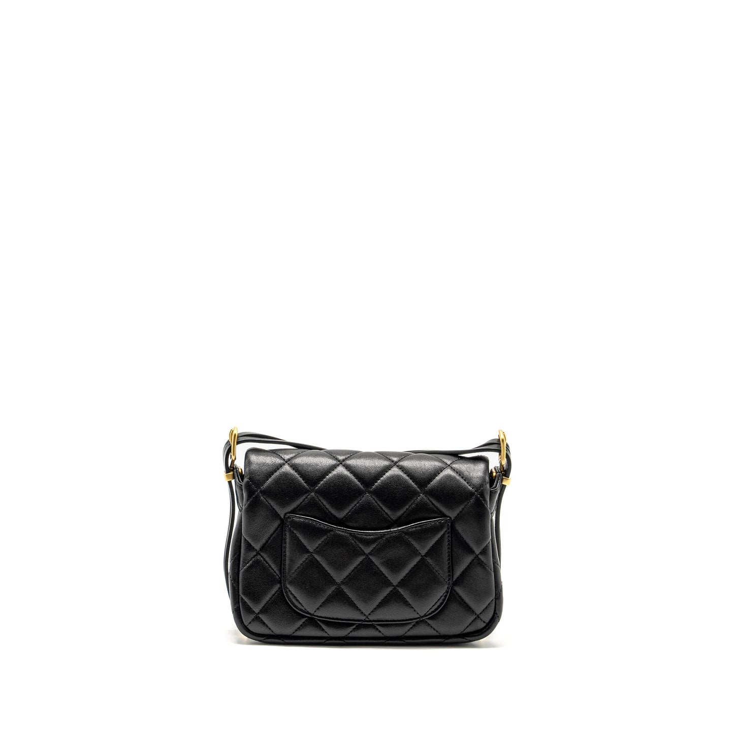 Chanel 23B Detail Chains Quilted Flap Bag Lambskin Black (Microchip)