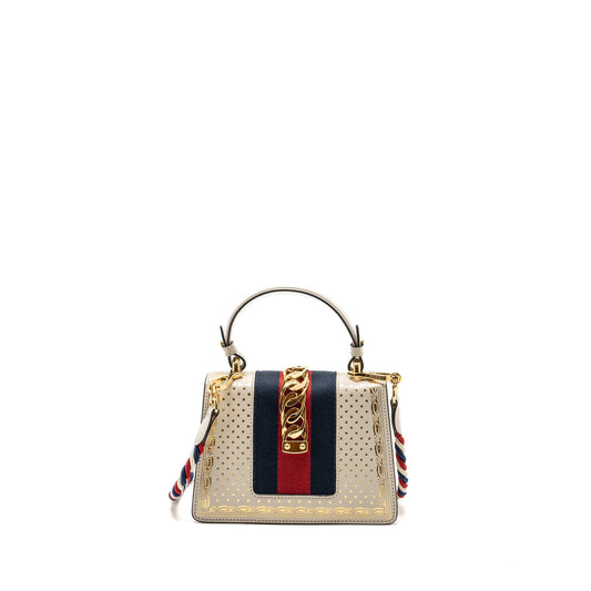 Gucci Sylvie Top Handle Bag Limited Edition leather White