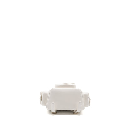 Chanel 23k Triple Pocket Mini Backpack Caviar White L(Microchip)