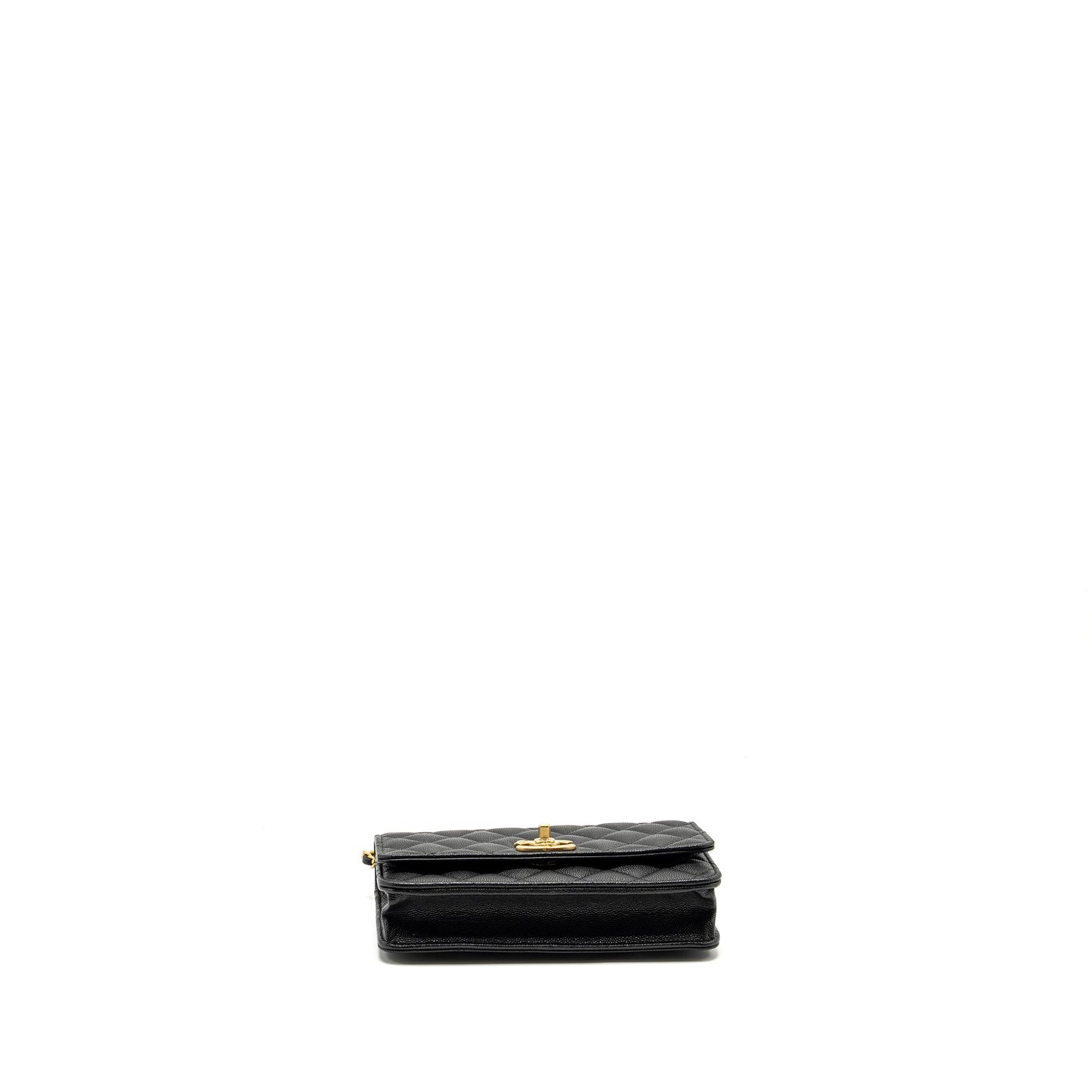 Chanel Camellia Wallet on chain Caviar Black  (Microchip)
