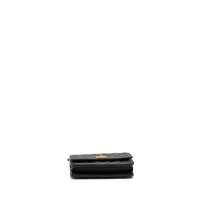 Chanel Camellia Wallet on chain Caviar Black  (Microchip)