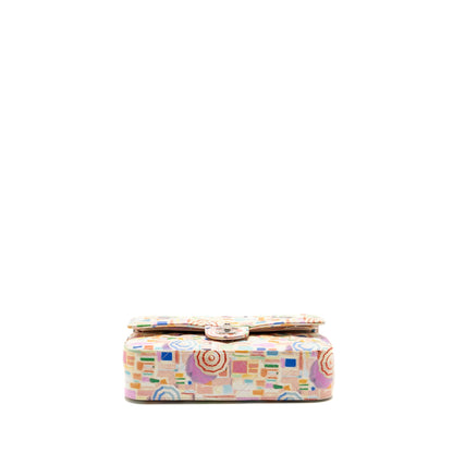 Chanel Medium Double Flap Bag Umbrella Rainbow Print Calfskin Multicolour