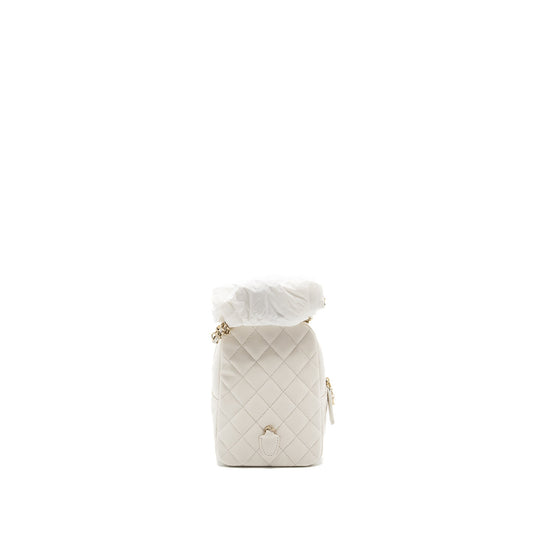 Chanel 24C Mini Backpack/Crossbody Bag Caviar White L (Microchip)