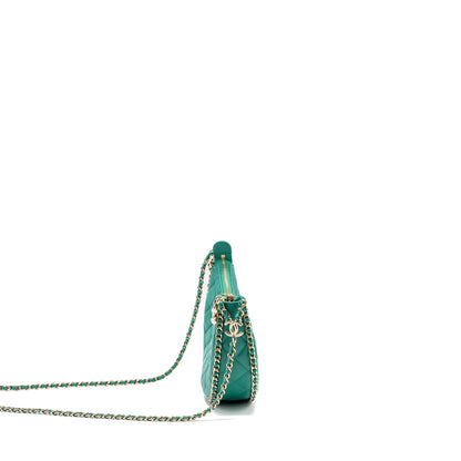 Chanel Small Moon Hobo Lambskin Green L (microchip)