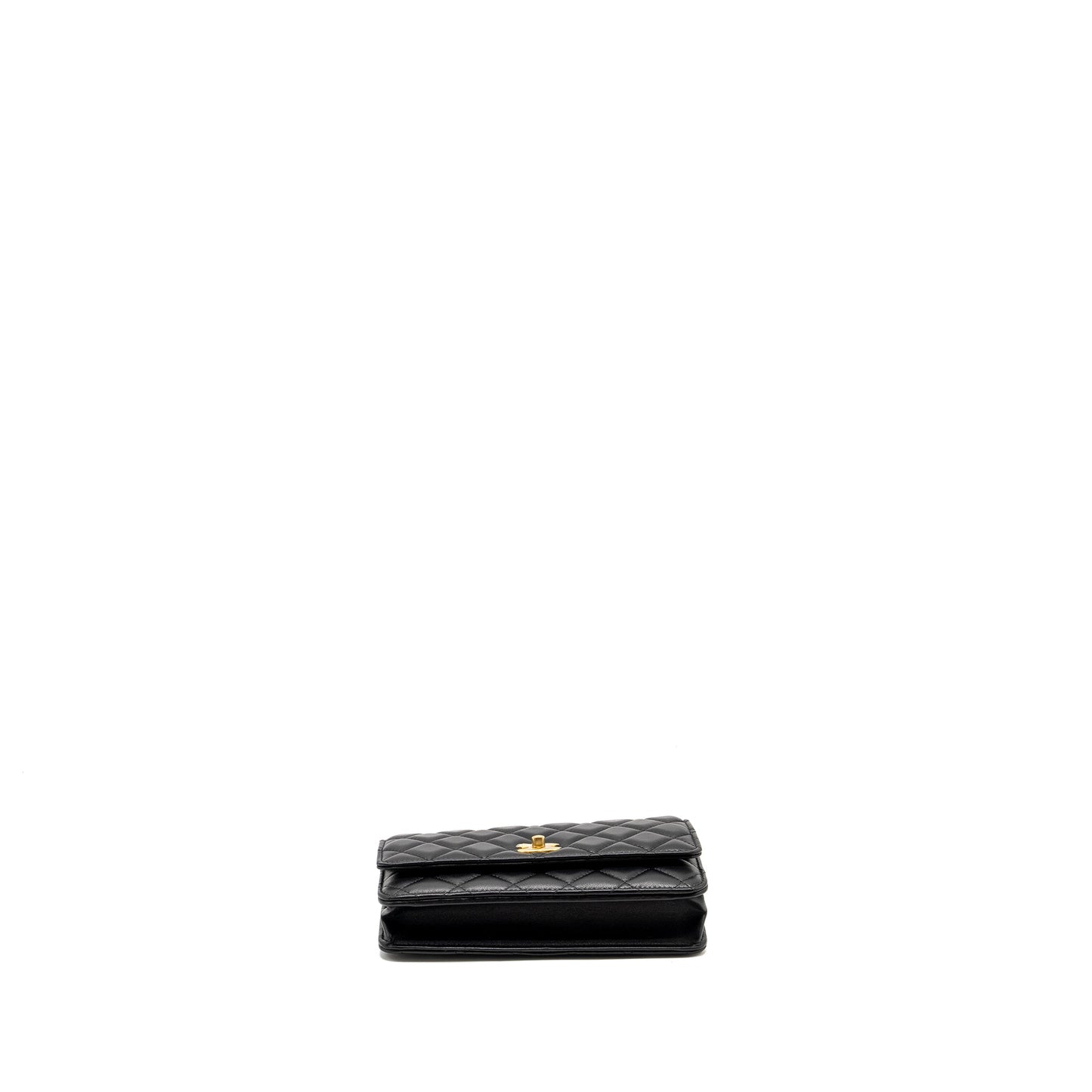 Chanel Pearl Crush Wallet On Chain Lambskin Black  (Microchip)