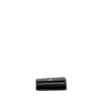 Chanel Pearl Crush Wallet On Chain Lambskin Black  (Microchip)
