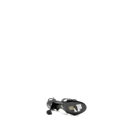 Chanel Size 36 CC Sandals Matte Crocodile-Embossed Calfskin Black