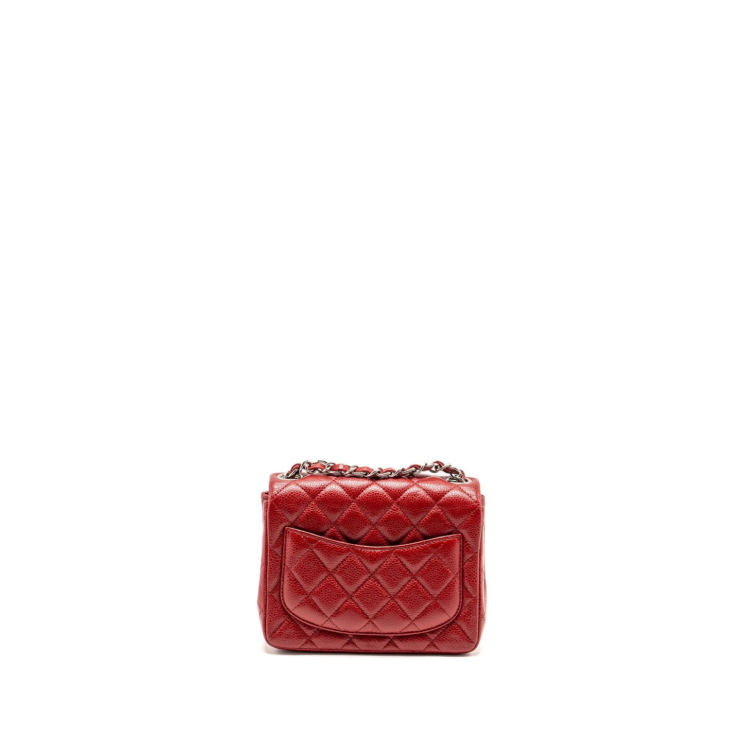 Chanel Mini Square Flap bag Caviar Red
