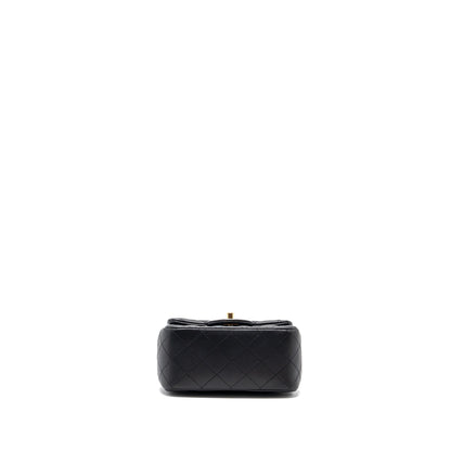chanel mini square flap bag lambskin black