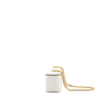Chanel long vanity with lambskin white  (Microchip)