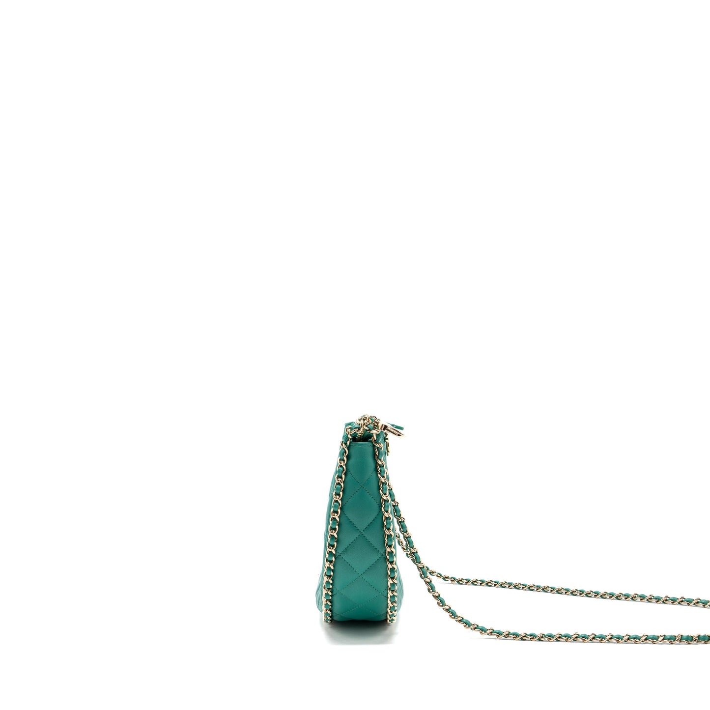 Chanel Small Moon Hobo Lambskin Green L (microchip)
